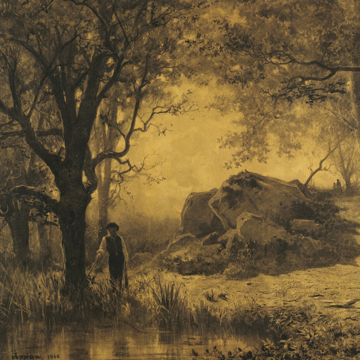 Pond at the Edge of the Wood by Adolphe Appian