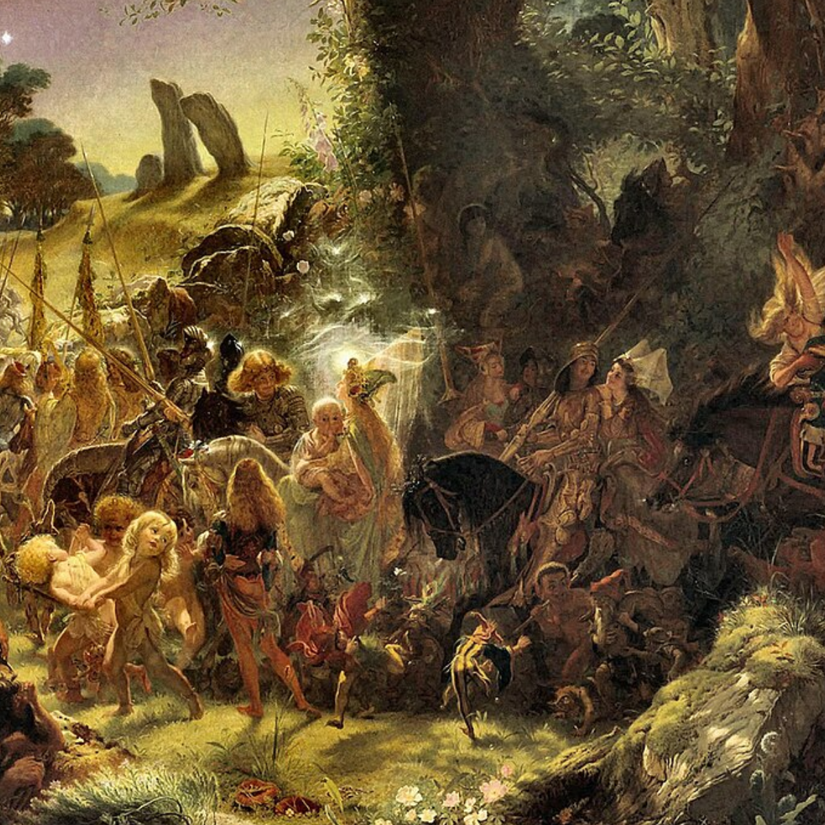 Image of The Fairy Raid: Carrying Off a Changeling, Midsummer Eve by Joseph Noel Paton.